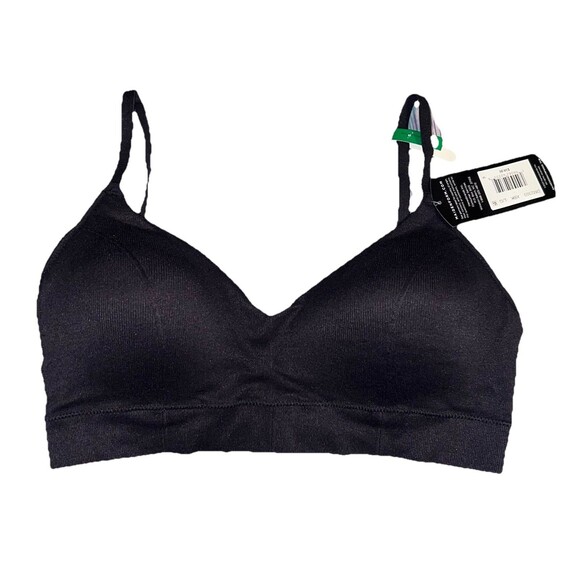 Maidenform Bra Size Large Wireless Seamless Rib Smart Zone Cups Black NWT - Picture 1 of 4